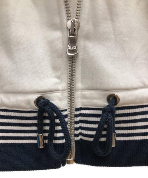 DOLCE & GABBANA（ドルチェ＆ガッバーナ）DOLCE & GABBANA (ドルチェ＆ガッバーナ) ジップパーカー ホワイト×ネイビー サイズ:SIZE XSの古着・服飾アイテム