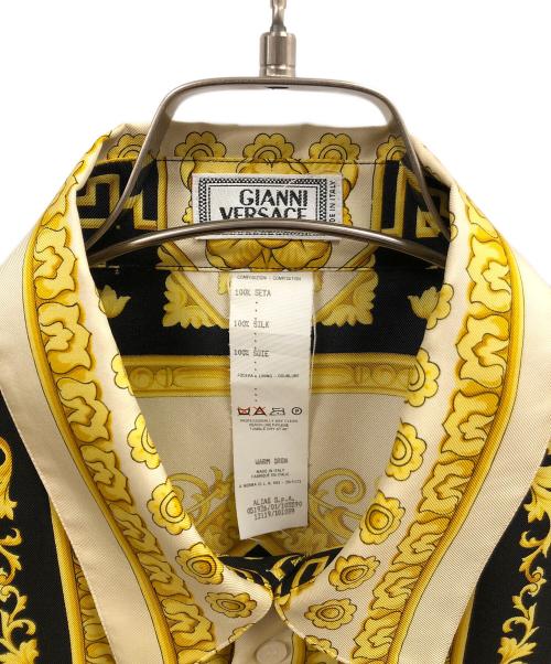 GIANNI VERSACE（ジャンニ・ヴェルサーチ）GIANNI VERSACE (ジャンニ・ヴェルサーチ) 長袖シャツ イエロー×ブラック サイズ:SIZE 50の古着・服飾アイテム