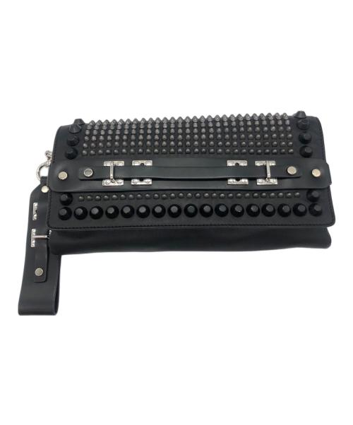 DIESEL Black Gold（ディーゼル ブラック ゴールド）DIESEL Black Gold (ディーゼル ブラック ゴールド) クラッチバッグ ブラック×シルバーカラーの古着・服飾アイテム