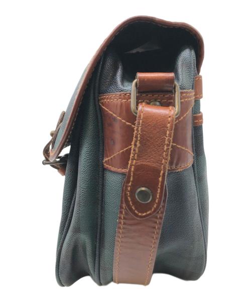 POLO RALPH LAUREN（ポロ・ラルフローレン）POLO RALPH LAUREN (ポロ・ラルフローレン) メッセンジャーバッグ グリーン×ブラウンの古着・服飾アイテム