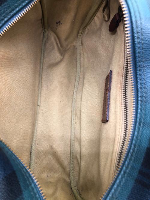 POLO RALPH LAUREN（ポロ・ラルフローレン）POLO RALPH LAUREN (ポロ・ラルフローレン) メッセンジャーバッグ グリーン×ブラウンの古着・服飾アイテム