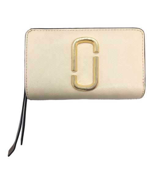 MARC JACOBS（マークジェイコブズ）MARC JACOBS (マークジェイコブス) ザ スナップショット コンパクト ウォレット ホワイト×ブラックの古着・服飾アイテム
