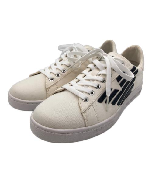 EMPORIO ARMANI（エンポリオアルマーニ）EMPORIO ARMANI (エンポリオアルマーニ) スニーカー ホワイト×ネイビー サイズ:SIZE 26cmの古着・服飾アイテム