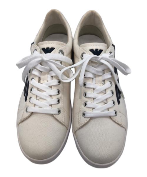 EMPORIO ARMANI（エンポリオアルマーニ）EMPORIO ARMANI (エンポリオアルマーニ) スニーカー ホワイト×ネイビー サイズ:SIZE 26cmの古着・服飾アイテム