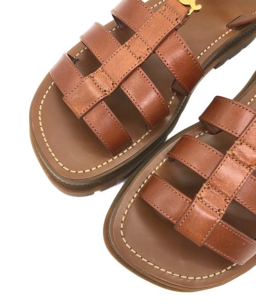 CELINE（セリーヌ）CELINE (セリーヌ) クレア トリオンフ グラディエーター サンダル ブラウン サイズ:SIZE 38の古着・服飾アイテム