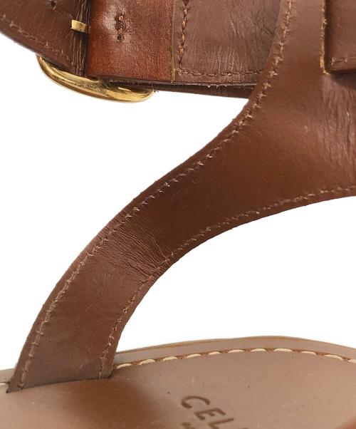 CELINE（セリーヌ）CELINE (セリーヌ) クレア トリオンフ グラディエーター サンダル ブラウン サイズ:SIZE 38の古着・服飾アイテム