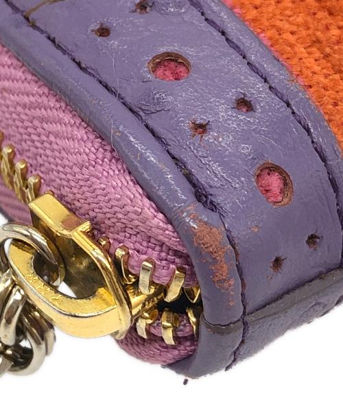 Think Bee!（シンクビー!）Think Bee! (シンクビー!) ラウンドファスナー財布 パープル×マルチカラーの古着・服飾アイテム