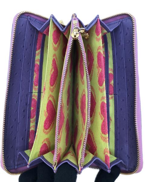 Think Bee!（シンクビー!）Think Bee! (シンクビー!) ラウンドファスナー財布 パープル×マルチカラーの古着・服飾アイテム