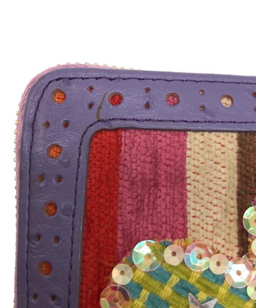 Think Bee!（シンクビー!）Think Bee! (シンクビー!) ラウンドファスナー財布 パープル×マルチカラーの古着・服飾アイテム