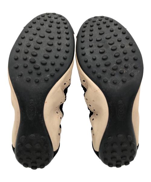 TOD'S（トッズ）TOD'S (トッズ) バレエパンプス ベージュ×ブラック サイズ:SIZE 23cmの古着・服飾アイテム