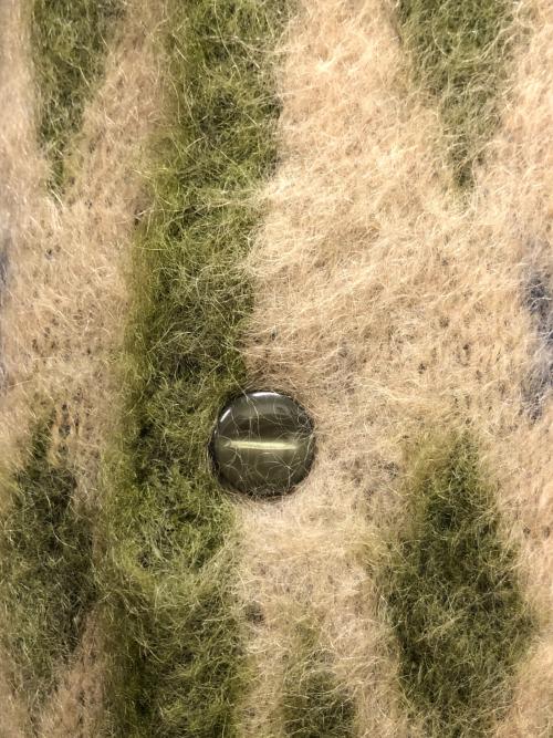 Needles（ニードルズ）Needles (ニードルズ) Mohair Cardigan（モヘアカーディガン） グリーン×ベージュ サイズ:SIZE Lの古着・服飾アイテム