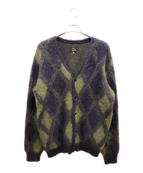 Needles（ニードルズ）Needles (ニードルズ) Mohair Cardigan（モヘアカーディガン) グリーン×パープル サイズ:SIZE Lの古着・服飾アイテム