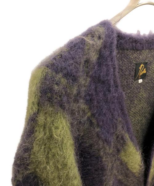 Needles（ニードルズ）Needles (ニードルズ) Mohair Cardigan（モヘアカーディガン) グリーン×パープル サイズ:SIZE Lの古着・服飾アイテム