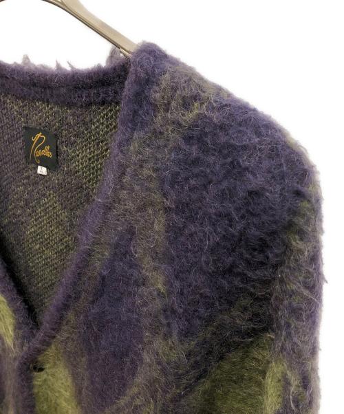 Needles（ニードルズ）Needles (ニードルズ) Mohair Cardigan（モヘアカーディガン) グリーン×パープル サイズ:SIZE Lの古着・服飾アイテム