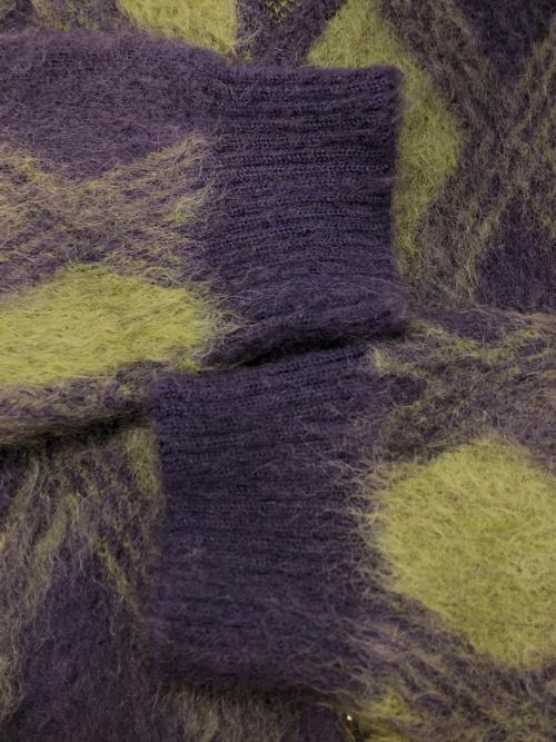 Needles（ニードルズ）Needles (ニードルズ) Mohair Cardigan（モヘアカーディガン) グリーン×パープル サイズ:SIZE Lの古着・服飾アイテム