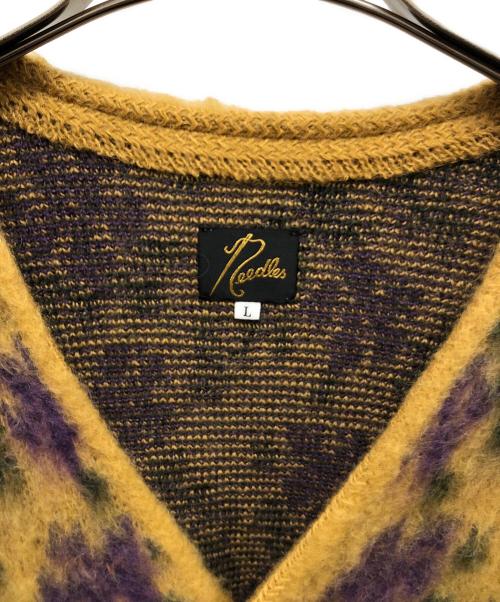 Needles（ニードルズ）Needles (ニードルズ) Mohair Cardigan（モヘアカーディガン） マスタード×パープル サイズ:SIZE Lの古着・服飾アイテム