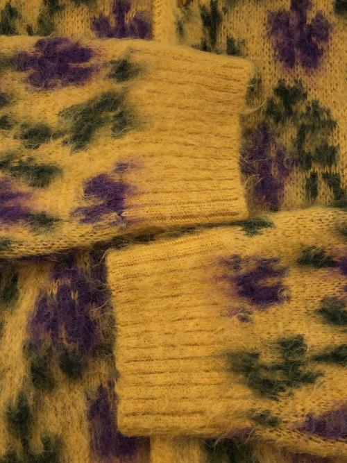 Needles（ニードルズ）Needles (ニードルズ) Mohair Cardigan（モヘアカーディガン） マスタード×パープル サイズ:SIZE Lの古着・服飾アイテム