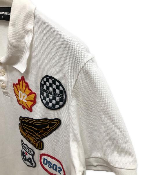 DSQUARED2（ディースクエアード）DSQUARED2 (ディースクエアード) ポロシャツ ホワイト サイズ:SIZE Sの古着・服飾アイテム