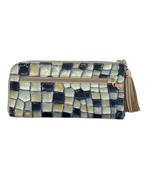 ATAO（アタオ）ATAO (アタオ) 長財布 ベージュ×ブルーの古着・服飾アイテム