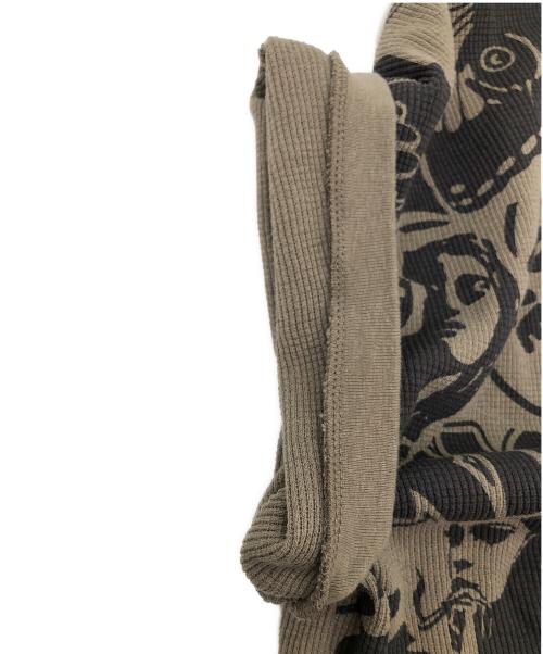 Hysteric Glamour（ヒステリックグラマー）Hysteric Glamour (ヒステリックグラマー) 半袖カットソー ベージュ×ブラック サイズ:SIZE Free 未使用品の古着・服飾アイテム