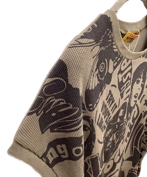 Hysteric Glamour（ヒステリックグラマー）Hysteric Glamour (ヒステリックグラマー) 半袖カットソー ベージュ×ブラック サイズ:SIZE Free 未使用品の古着・服飾アイテム