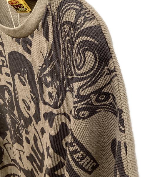 Hysteric Glamour（ヒステリックグラマー）Hysteric Glamour (ヒステリックグラマー) 半袖カットソー ベージュ×ブラック サイズ:SIZE Free 未使用品の古着・服飾アイテム