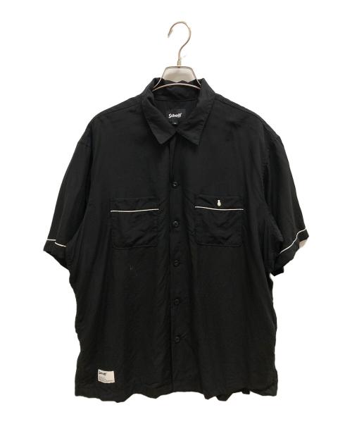 Schott（ショット）Schott (ショット) 半袖シャツ ブラック×ホワイト サイズ:SIZE XLの古着・服飾アイテム