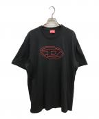 DIESELディーゼル）の古着「T-Adjust-Bigoval　半袖カットソー」｜ブラック×レッド