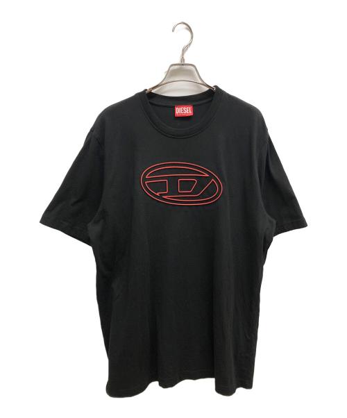 DIESEL（ディーゼル）DIESEL (ディーゼル) T-Adjust-Bigoval　半袖カットソー ブラック×レッド サイズ:SIZE XLの古着・服飾アイテム