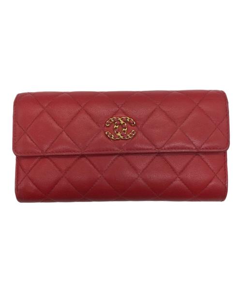 CHANEL（シャネル）CHANEL (シャネル) マトラッセ　長財布 レッドの古着・服飾アイテム