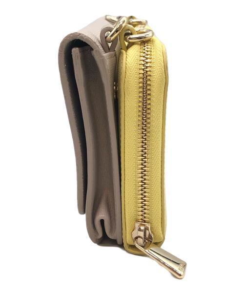 FURLA（フルラ）FURLA (フルラ) ショルダーウォレット ベージュ×イエローの古着・服飾アイテム