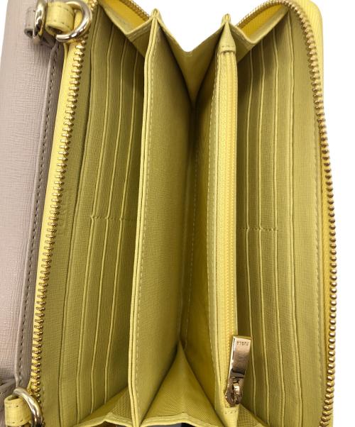 FURLA（フルラ）FURLA (フルラ) ショルダーウォレット ベージュ×イエローの古着・服飾アイテム