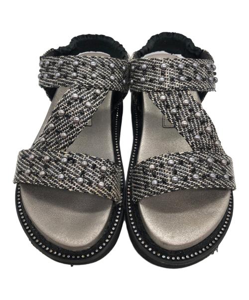ANTEPRIMA（アンテプリマ）ANTEPRIMA (アンテプリマ) プラットフォームスタッズサンダル オープントゥーサンダル グレー サイズ:SIZE M/23.5cmの古着・服飾アイテム