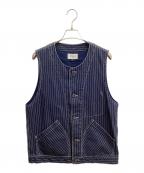 SCHOTT BROS.ショット）の古着「OLD HICKORY DENIM VEST ストライプデニムベスト」｜ネイビー