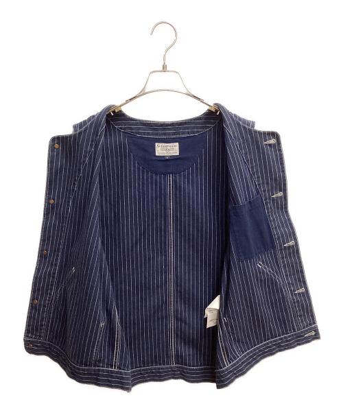 SCHOTT BROS.（ショット）SCHOTT BROS. (ショットブロス) OLD HICKORY DENIM VEST ストライプデニムベスト ネイビー サイズ:SIZE Lの古着・服飾アイテム