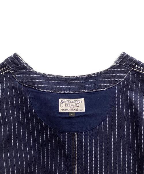 SCHOTT BROS.（ショット）SCHOTT BROS. (ショットブロス) OLD HICKORY DENIM VEST ストライプデニムベスト ネイビー サイズ:SIZE Lの古着・服飾アイテム
