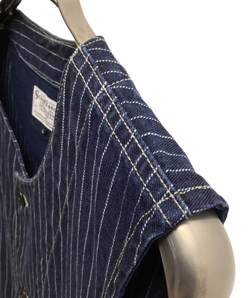 SCHOTT BROS.（ショット）SCHOTT BROS. (ショットブロス) OLD HICKORY DENIM VEST ストライプデニムベスト ネイビー サイズ:SIZE Lの古着・服飾アイテム