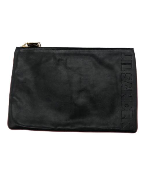 JIL SANDER（ジルサンダー）JIL SANDER (ジルサンダー) クラッチバッグ ブラック×レッドの古着・服飾アイテム