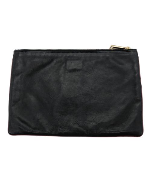 JIL SANDER（ジルサンダー）JIL SANDER (ジルサンダー) クラッチバッグ ブラック×レッドの古着・服飾アイテム