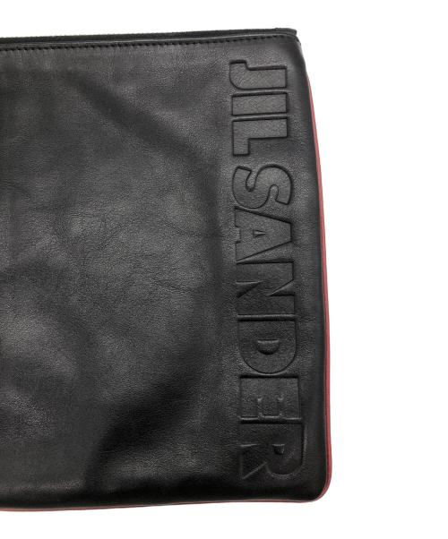 JIL SANDER（ジルサンダー）JIL SANDER (ジルサンダー) クラッチバッグ ブラック×レッドの古着・服飾アイテム
