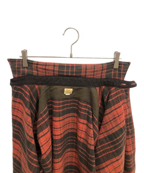 Deluxeware（デラックスウェア）Deluxeware (デラックスウェア) TWIST BUFFALO CHECK ネルシャツ オレンジ×グレー サイズ:実寸参照の古着・服飾アイテム