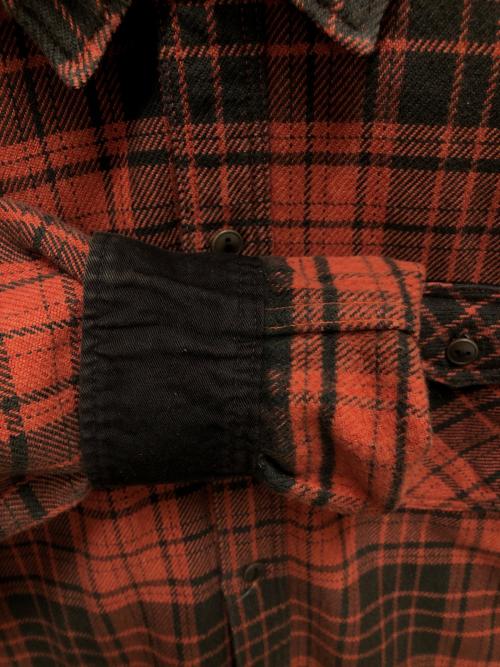 Deluxeware（デラックスウェア）Deluxeware (デラックスウェア) TWIST BUFFALO CHECK ネルシャツ オレンジ×グレー サイズ:実寸参照の古着・服飾アイテム