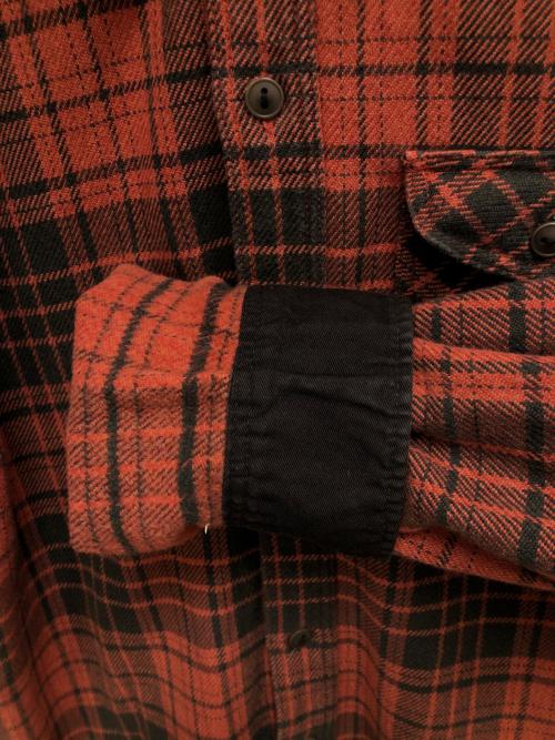 Deluxeware（デラックスウェア）Deluxeware (デラックスウェア) TWIST BUFFALO CHECK ネルシャツ オレンジ×グレー サイズ:実寸参照の古着・服飾アイテム