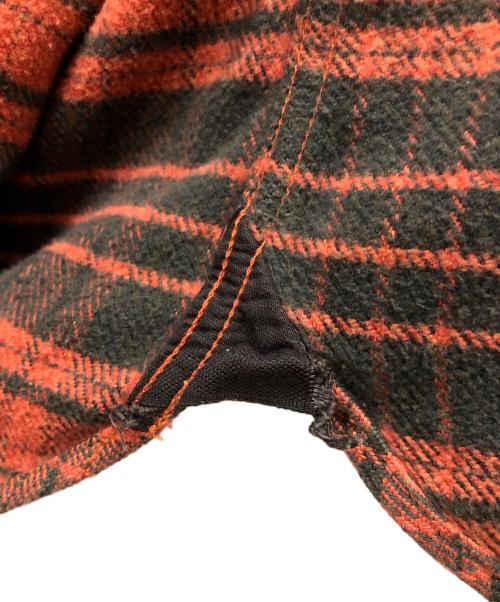 Deluxeware（デラックスウェア）Deluxeware (デラックスウェア) TWIST BUFFALO CHECK ネルシャツ オレンジ×グレー サイズ:実寸参照の古着・服飾アイテム