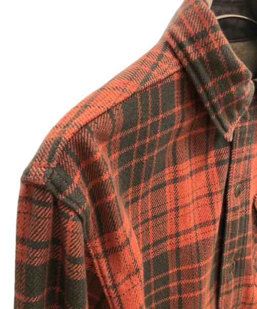 Deluxeware（デラックスウェア）Deluxeware (デラックスウェア) TWIST BUFFALO CHECK ネルシャツ オレンジ×グレー サイズ:実寸参照の古着・服飾アイテム