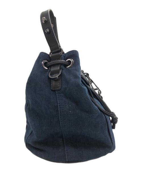 DIESEL（ディーゼル）DIESEL (ディーゼル) 巾着ショルダーバッグ インディゴの古着・服飾アイテム