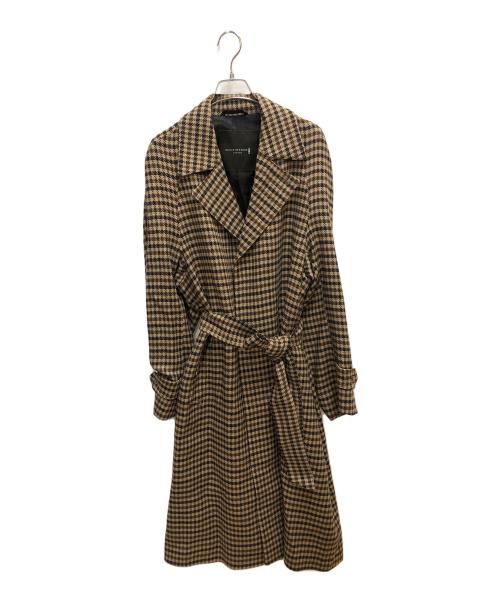 MACKINTOSH LONDON（マッキントッシュ ロンドン）MACKINTOSH LONDON (マッキントッシュ ロンドン) ウールクラブチェックオーバーサイズベルテッドコート チェスターコート ベージュ サイズ:SIZE 42の古着・服飾アイテム