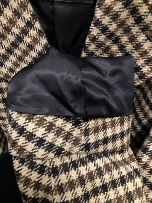 MACKINTOSH LONDON（マッキントッシュ ロンドン）MACKINTOSH LONDON (マッキントッシュ ロンドン) ウールクラブチェックオーバーサイズベルテッドコート チェスターコート ベージュ サイズ:SIZE 42の古着・服飾アイテム