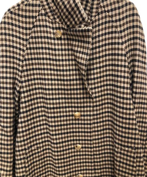 MACKINTOSH LONDON（マッキントッシュ ロンドン）MACKINTOSH LONDON (マッキントッシュ ロンドン) ウールクラブチェックオーバーサイズベルテッドコート チェスターコート ベージュ サイズ:SIZE 42の古着・服飾アイテム