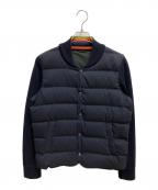PAUL SMITHポールスミス）の古着「ミックスアップダウンブルゾン ダウンジャケット」｜ネイビー×グリーン